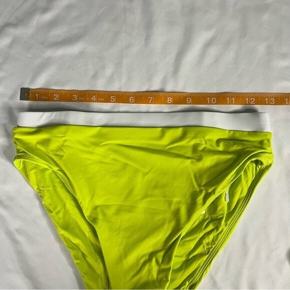 Andie Swim Neon Yellow Size S Banded Cheeky Bikini Bottom Bright Barbie - Picture 3 of 7